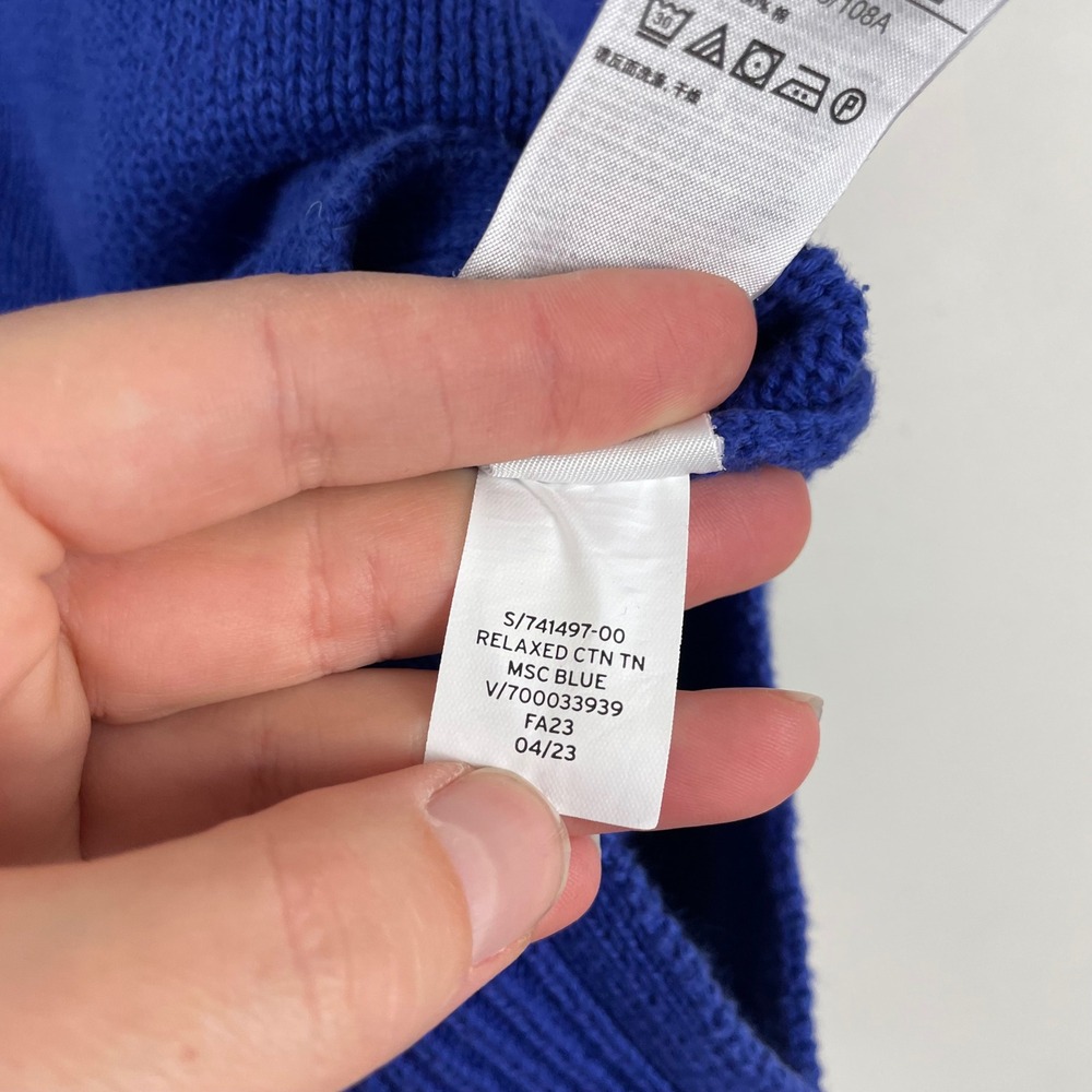 GAP Relaxed Fit Cotton 24/7 Split Hem Turtleneck Sweater Blue XL Oversized Boxy - Picture 6 of 11